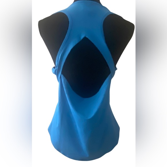 Zyia Bright Blue Soft Racerback Cutout Tank Top XL - Picture 3 of 5